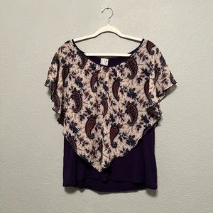 Anthropologie Naif flutter sleeve top